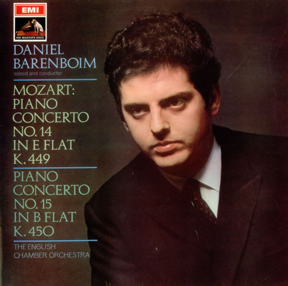 Daniel Barenboim Mozart: Piano Concertos No. 14 in E-flat & No.15 in B-flat UK vinyl LP album (LP record) ASD2434