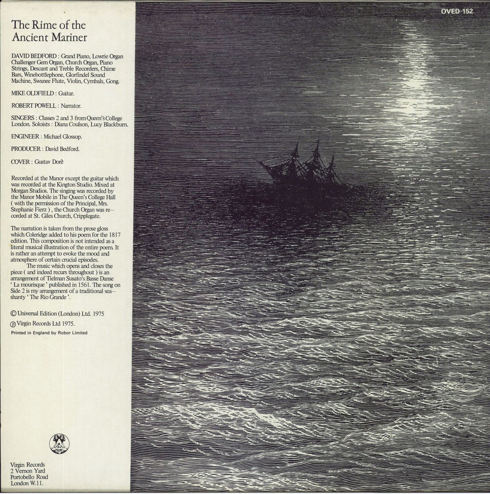 David Bedford The Rime Of The Ancient Mariner UK vinyl LP album (LP record)