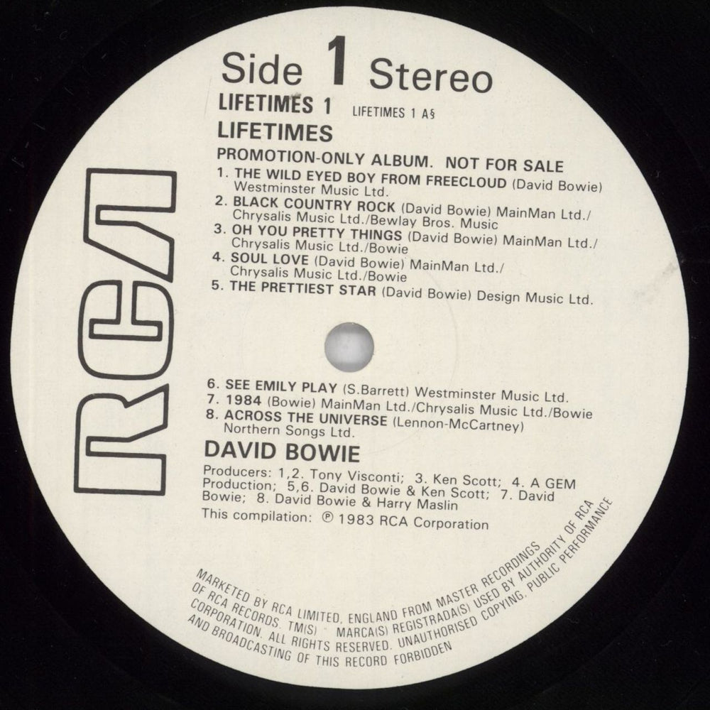 David Bowie Lifetimes + booklet UK Promo vinyl LP album (LP record) BOWLPLI36486