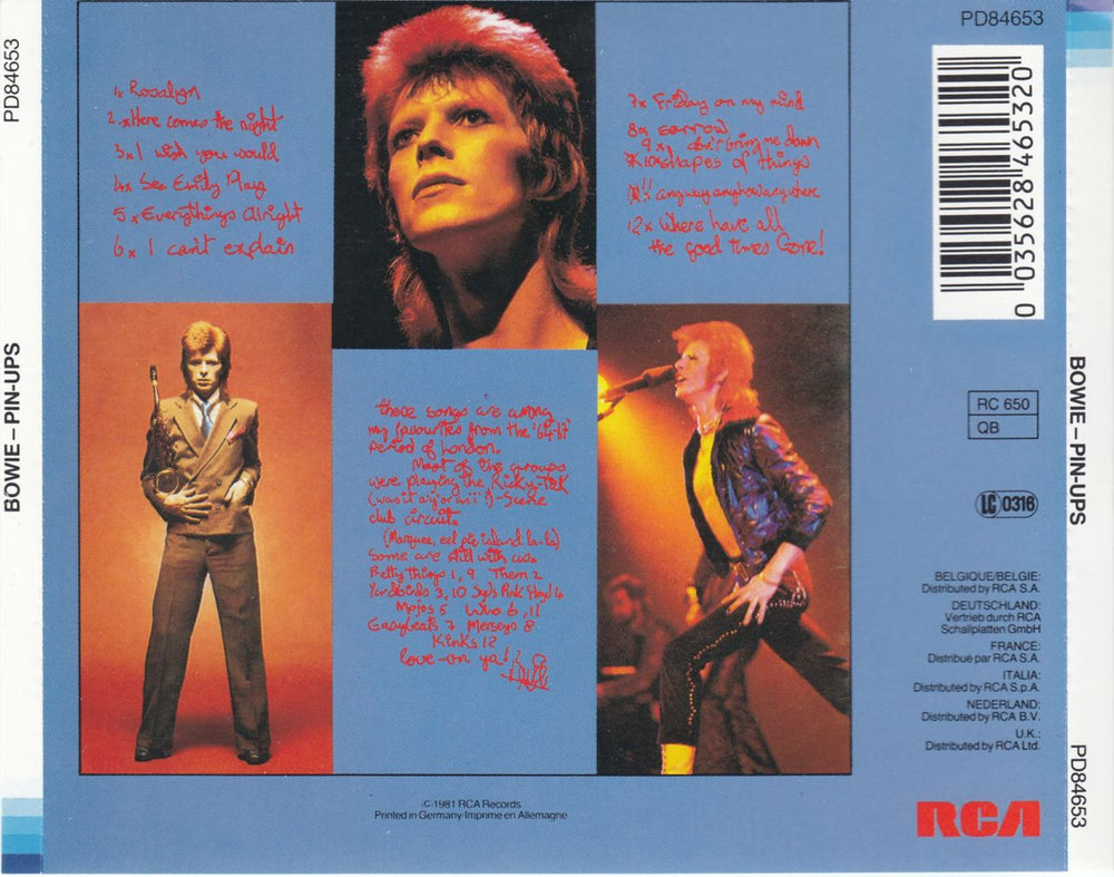 David Bowie Pinups - Withdrawn - Japan UK CD album (CDLP) BOWCDPI652453