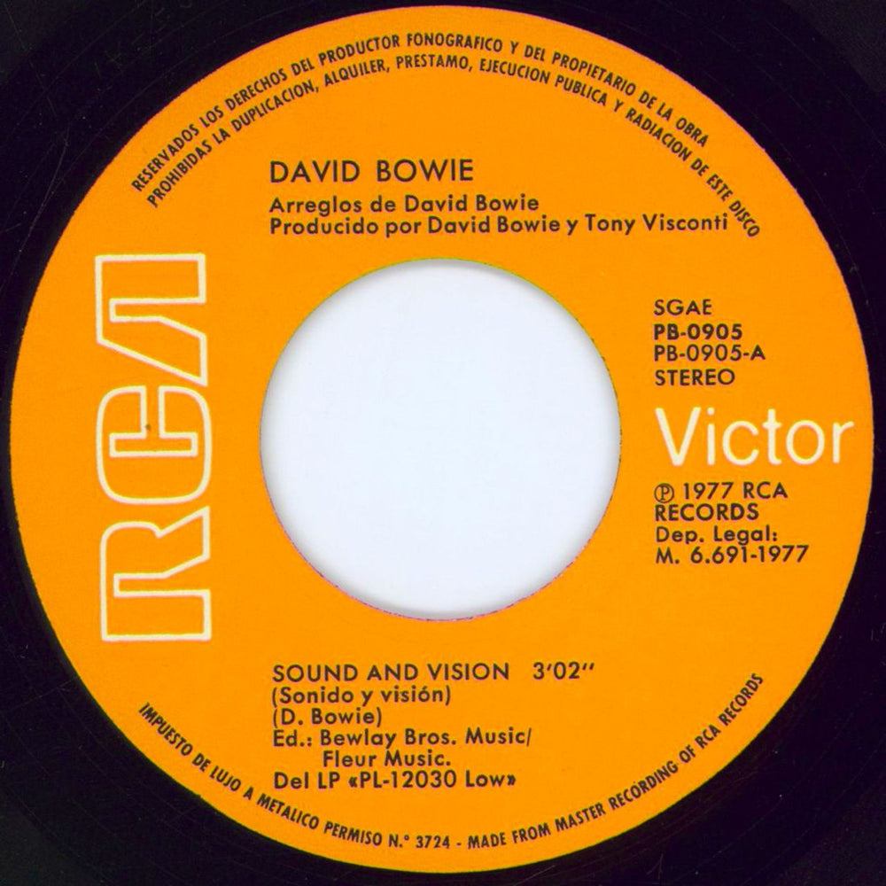 David Bowie Sonido Y Vision - Sound & Vision Spanish 7" vinyl single (7 inch record / 45) BOW07SO204757