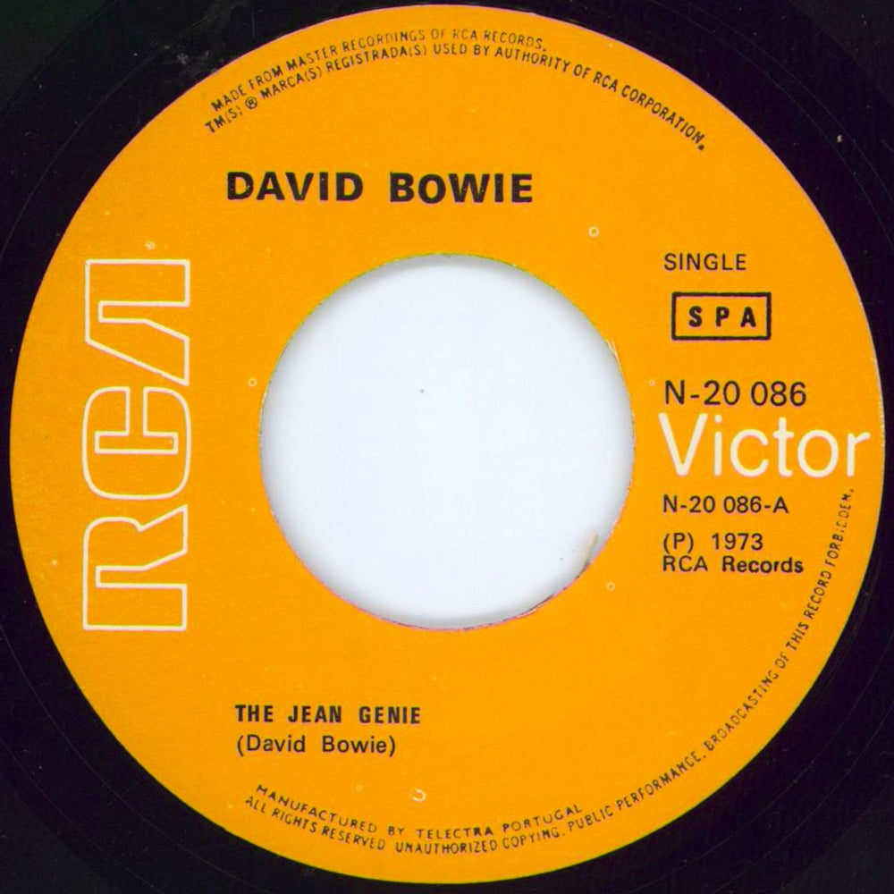 David Bowie The Jean Genie - Post 1977 'SPA' issue Portugese 7" vinyl single (7 inch record / 45) BOW07TH775157