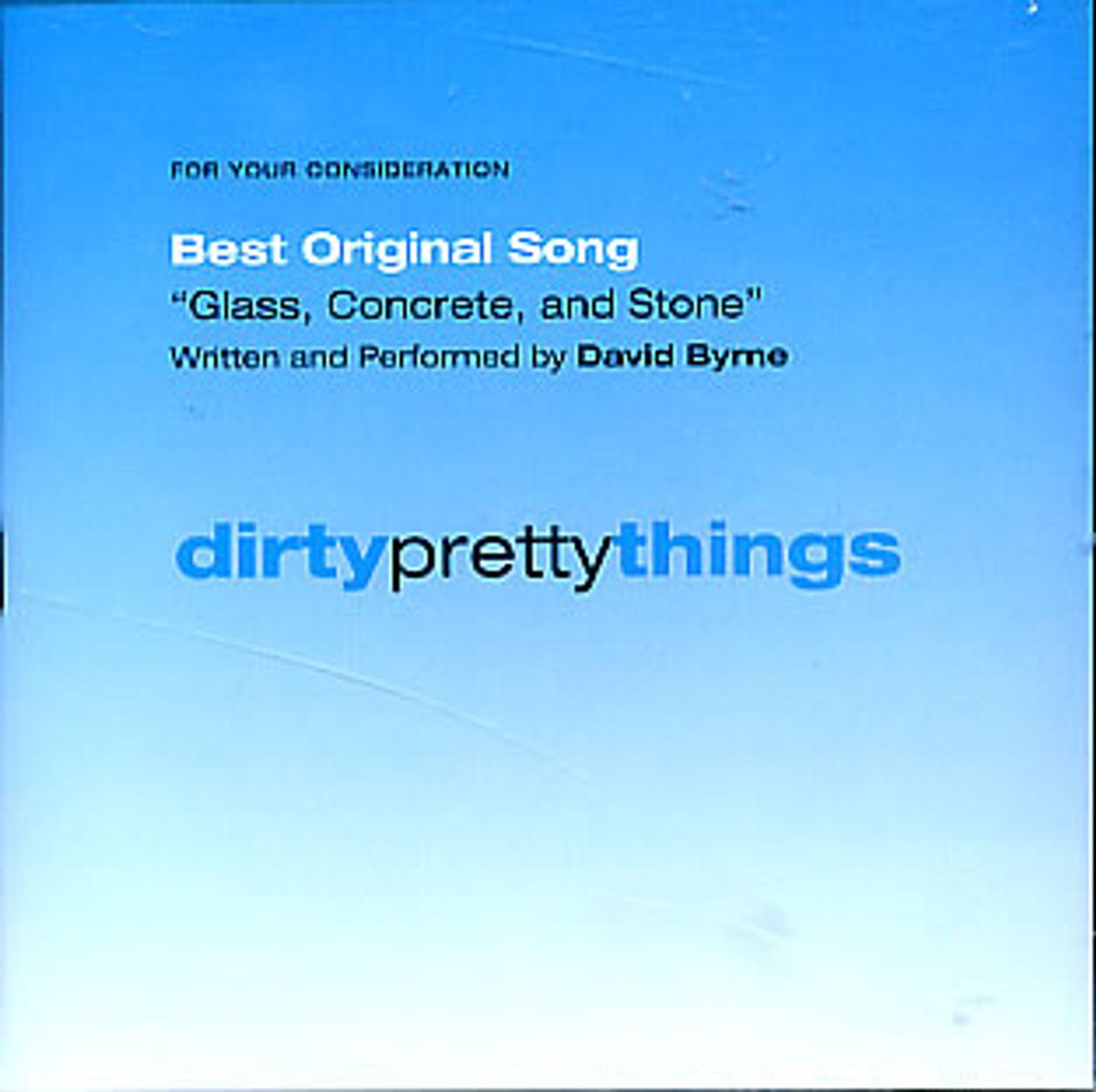 David Byrne Glass Concrete And Stone Us Promo Cd R Acetate —