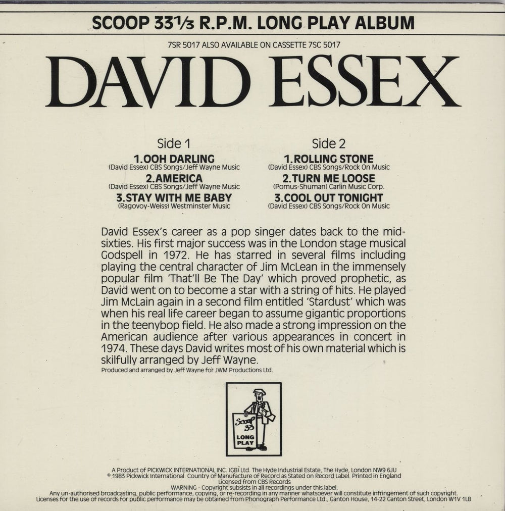 David Essex David Essex UK 7" vinyl single (7 inch record / 45)