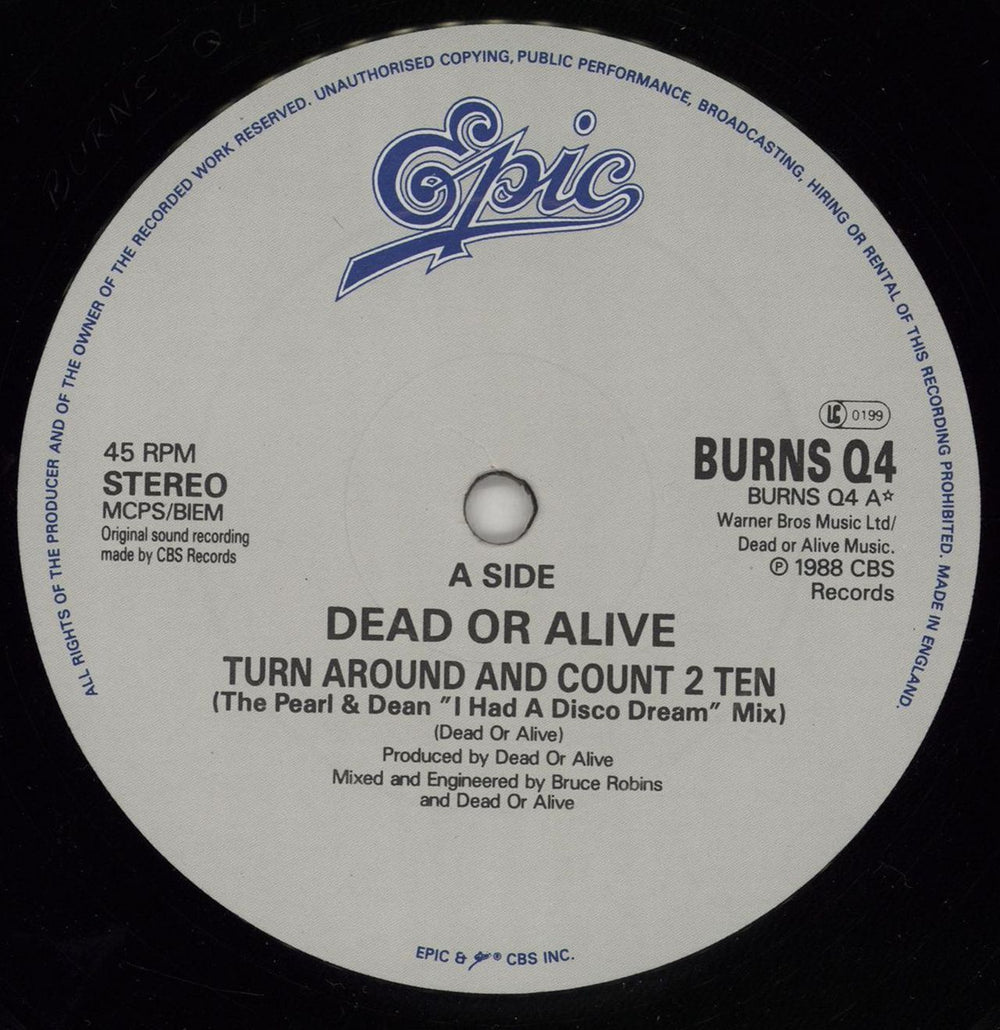 Dead Or Alive Turn Around And Count 2 Ten: Remix UK 12