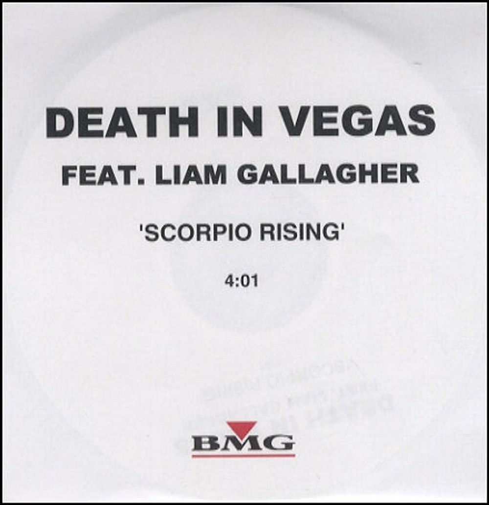 Death In Vegas Scorpio Rising UK Promo CD-R acetate CD-R ACETATE