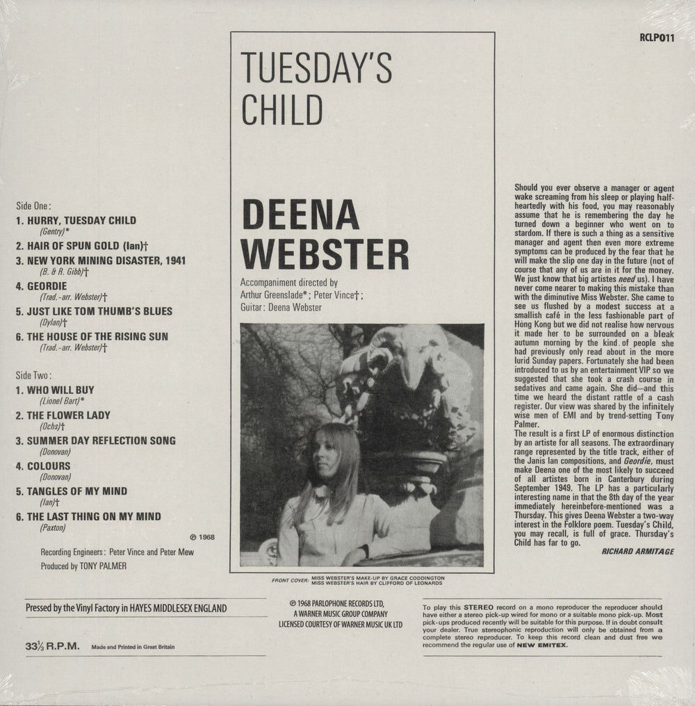 Deena Webster Deena Webster Is Tuesday's Child - 180gm UK vinyl LP album (LP record)