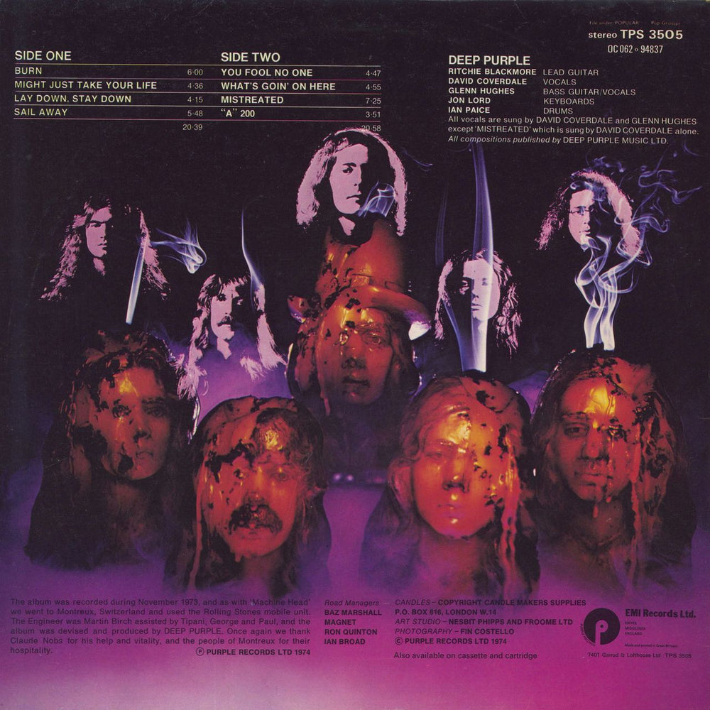 Deep Purple Burn - 2nd - Factory Sample UK vinyl LP album (LP record)