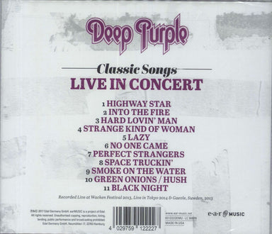 Deep Purple Classic Songs Live in Concert - Sealed German CD album —  RareVinyl.com