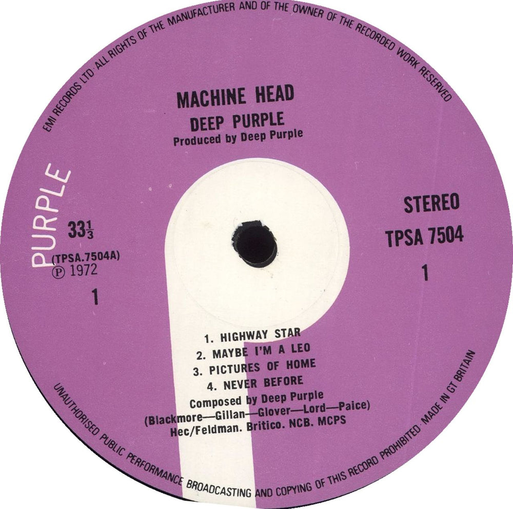 Deep Purple Machine Head - 2nd - EX UK vinyl LP album (LP record) DEELPMA656451