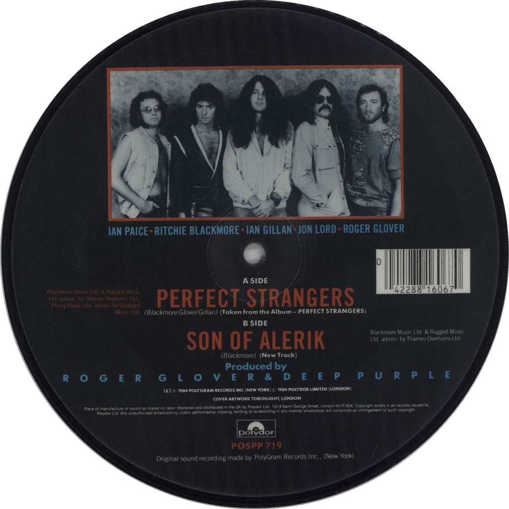 Deep Purple Perfect Strangers UK 7" vinyl picture disc (7 inch picture disc single) DEE7PPE01332