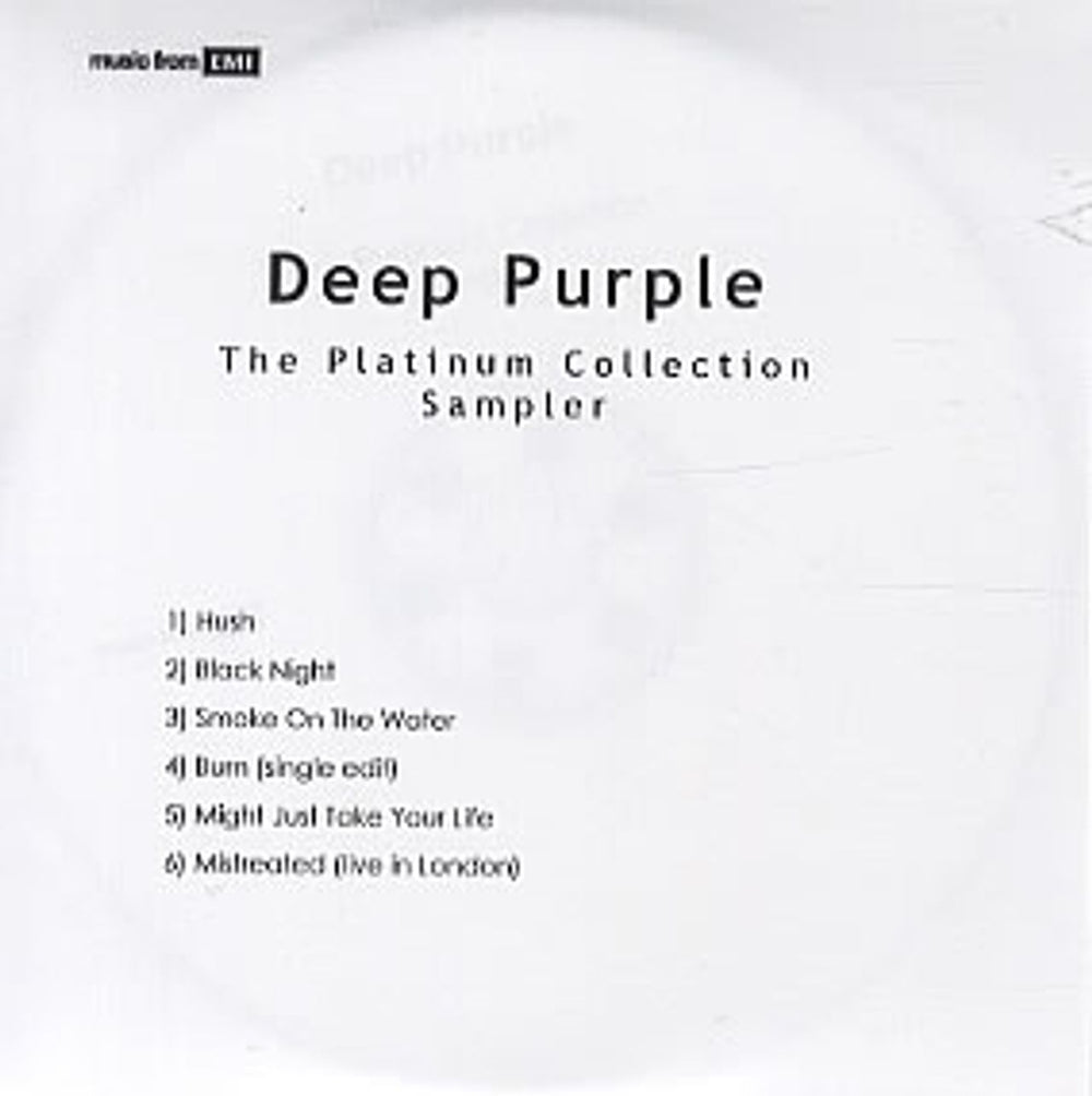 Deep Purple The Platinum Collection Sampler UK Promo CD-R acetate CD-R ACETATE