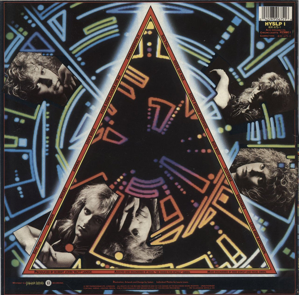 Def Leppard Hysteria UK vinyl LP album (LP record) 042283067516