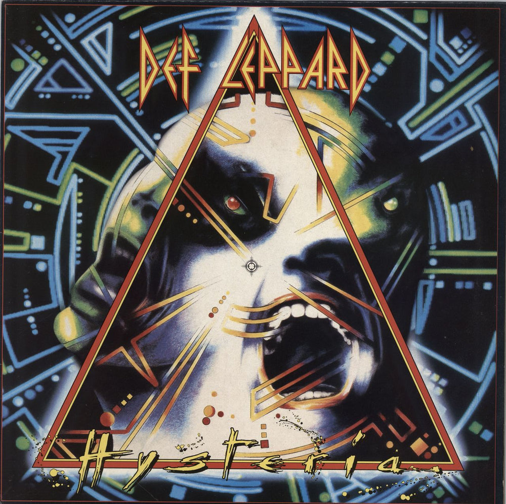 Def Leppard Hysteria UK vinyl LP album (LP record) HYSLP1