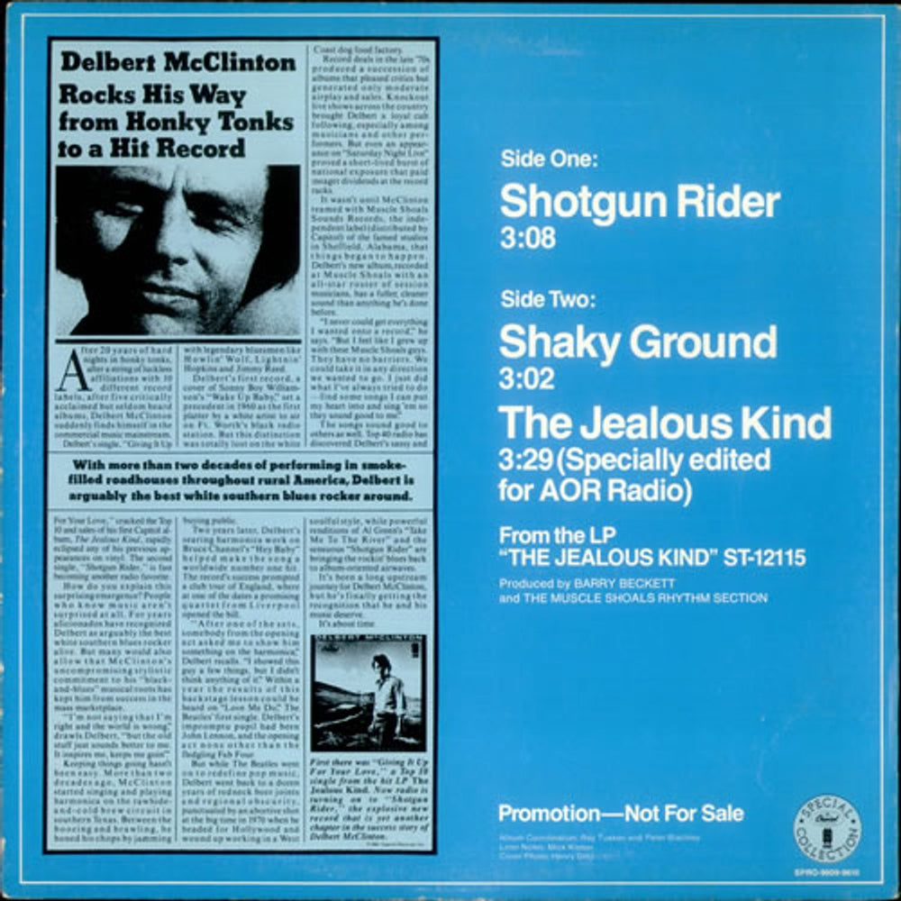 Delbert McClinton Shotgun Rider US Promo 12" vinyl single (12 inch record / Maxi-single) DDZ12SH537780