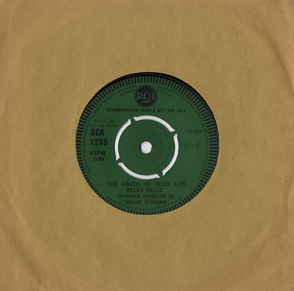 Della Reese The Touch Of Your Lips UK Promo 7" vinyl single (7 inch record / 45) RCA1235