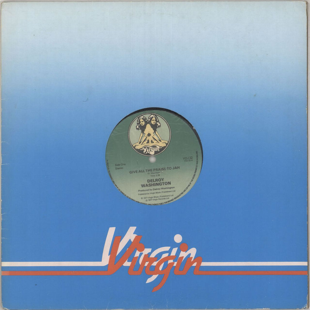 Delroy Washington Give All Praise To Jah - blue sleeve UK 12" vinyl single (12 inch record / Maxi-single) VDJ22