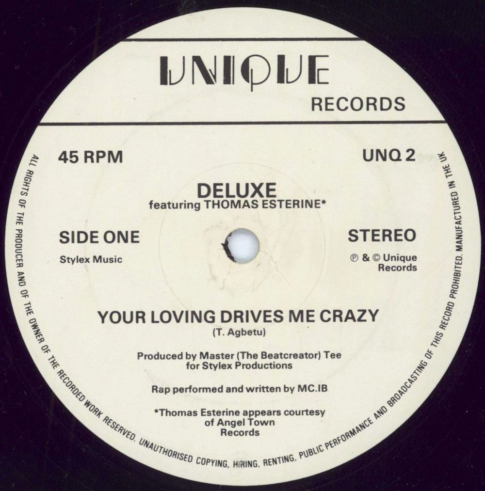 Deluxe Your Loving Drives Me Crazy UK 12" vinyl single (12 inch record / Maxi-single) UNQ2