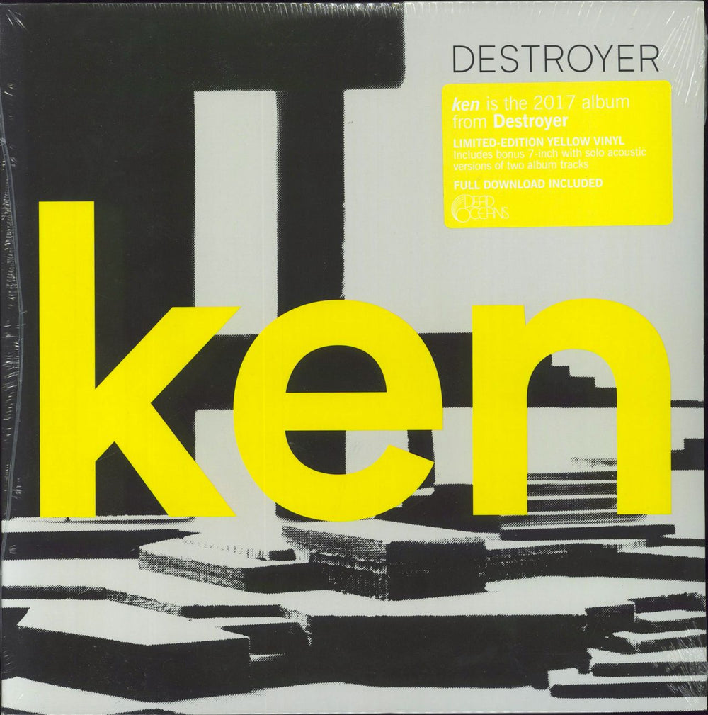 Destroyer ken - Yellow vinyl + 7" - Sealed UK vinyl LP album (LP record) DOC140