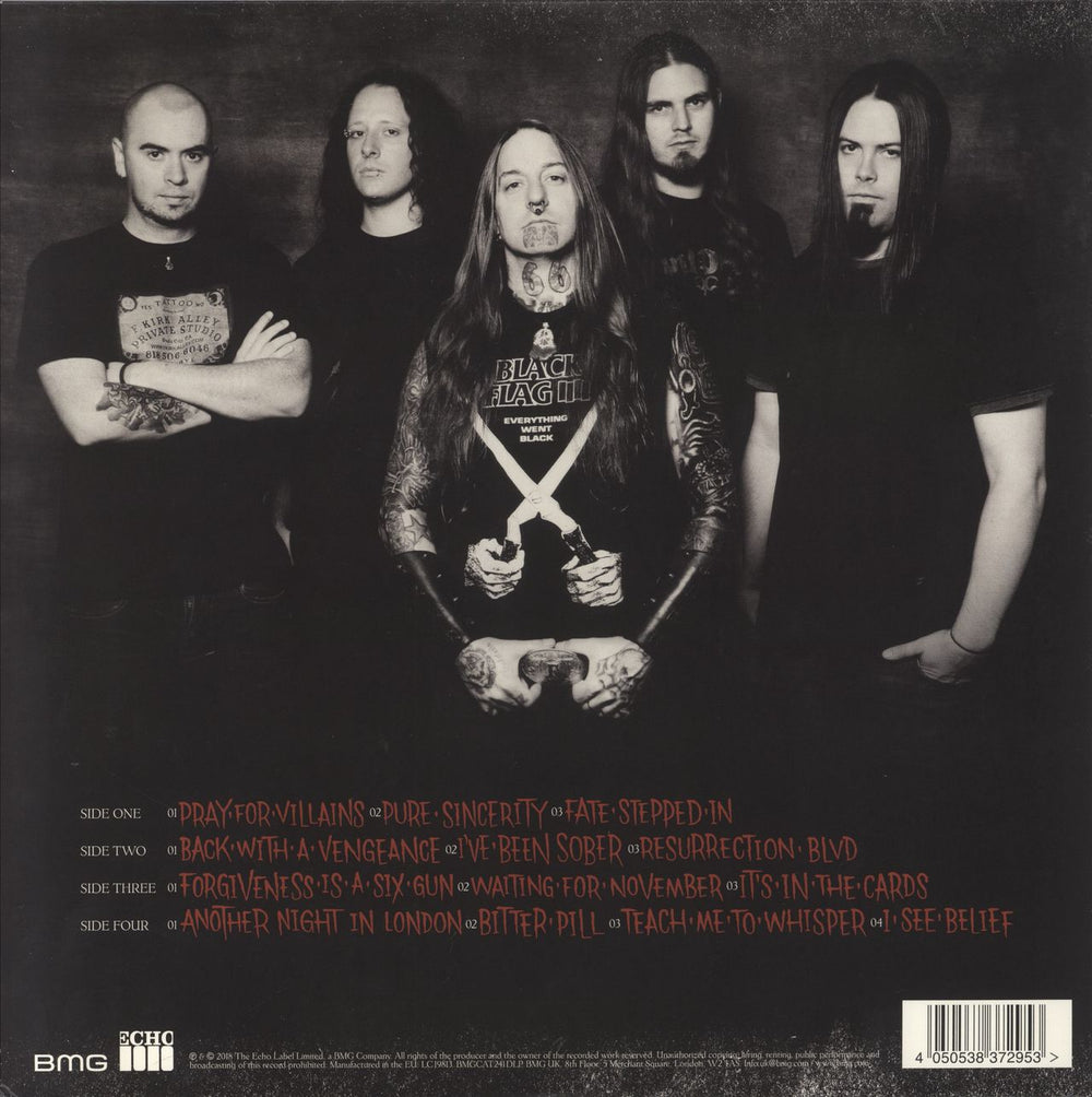 DevilDriver Pray For Villains - White With Red & Black Splatter UK 2-LP vinyl record set (Double LP Album) 4050538372953