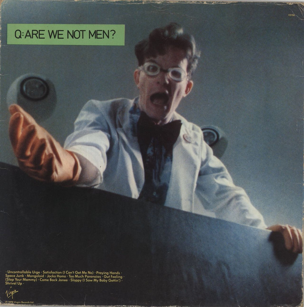 Devo Q: Are We Not Men? A: We Are Devo! - Red Vinyl - VG Sleeve UK vinyl LP album (LP record) V2106