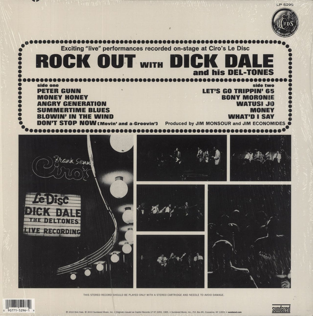 Dick Dale Rock Out With Dick Dale And His Del-Tones-Live At Ciro's US vinyl LP album (LP record) 090771529619