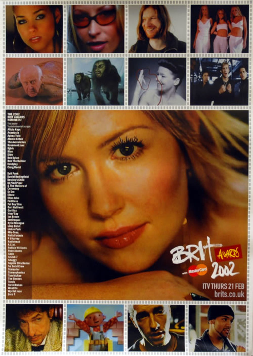 Dido Brit Awards 2002 UK Promo poster 20 X 30