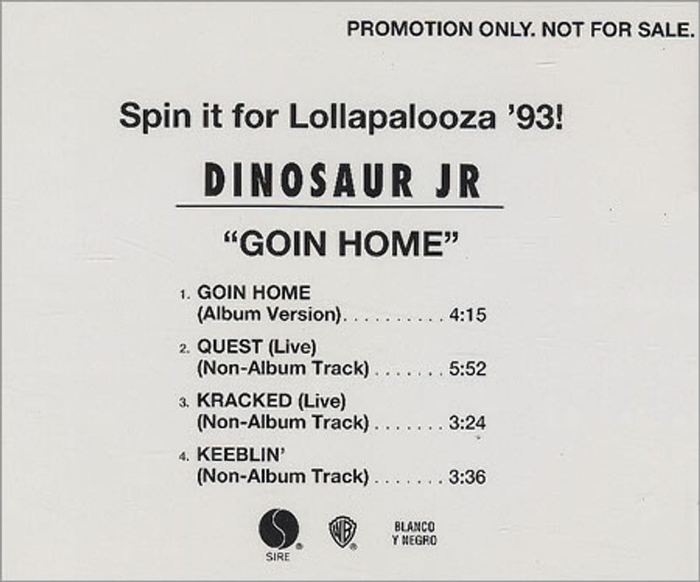 Dinosaur Jr Goin Home US Promo CD single (CD5 / 5") PRO-CD-6328