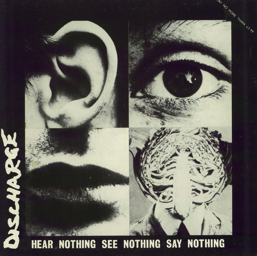 Discharge Hear Nothing See Nothing Say Nothing - EX UK vinyl LP album (LP record) CLAYLP3