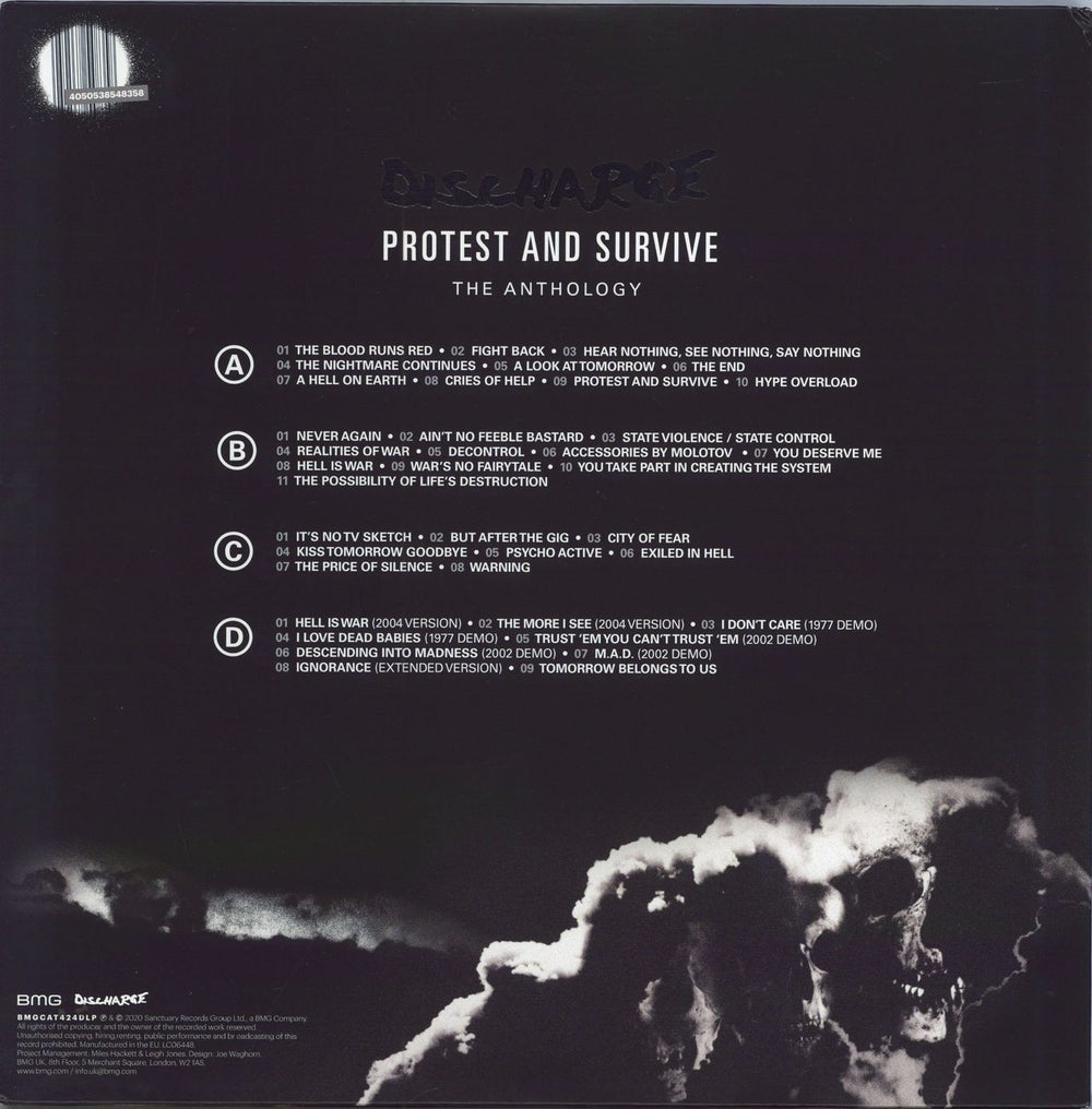 Discharge Protest And Survive: The Anthology - Black With White Splatter Vinyl UK 2-LP vinyl record set (Double LP Album) 4050538548358