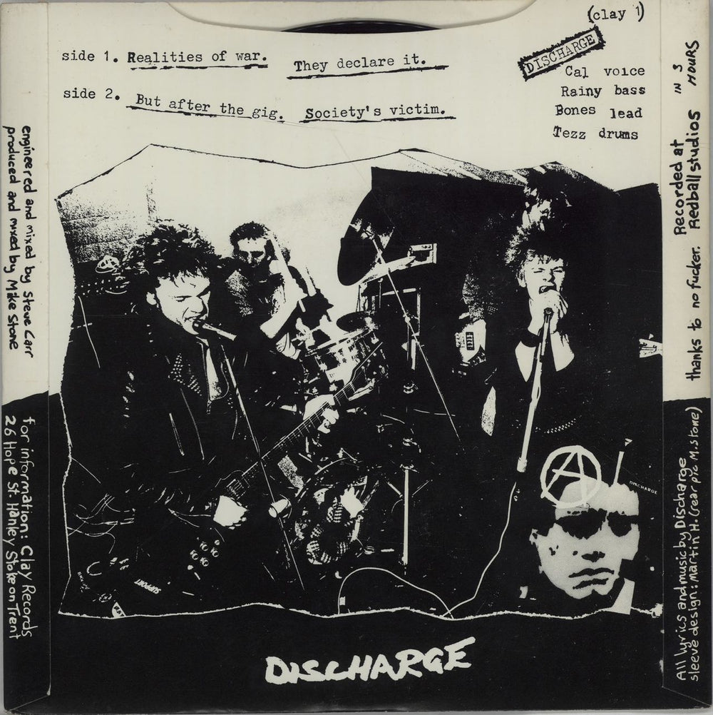 Discharge Realities Of War - EX UK 7" vinyl single (7 inch record / 45) DCG07RE669306