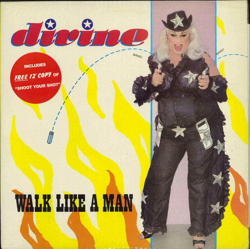 Divine (80's) Walk Like A Man + bonus 12" UK 12" vinyl single (12 inch record / Maxi-single) ENAT125