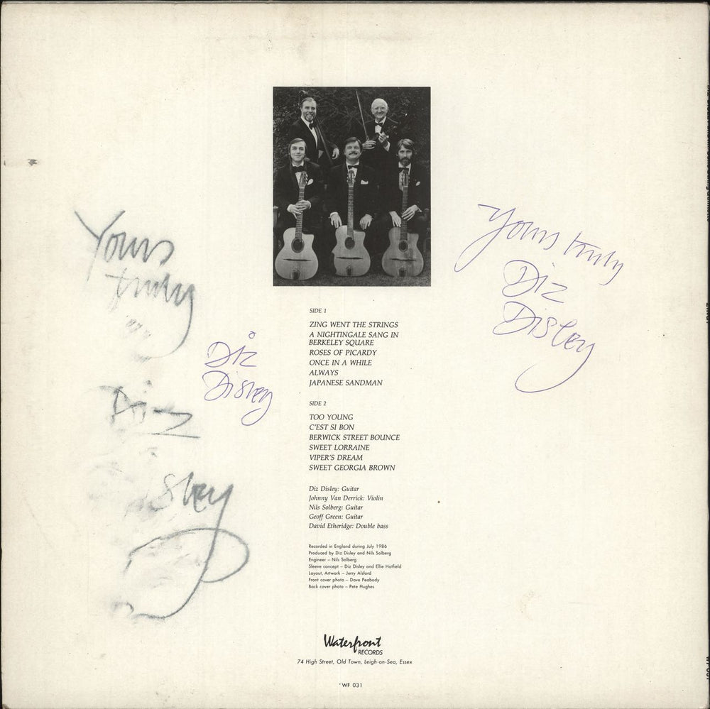 Diz Disley Zing! Went The Strings ... - Autographed UK vinyl LP album (LP record)