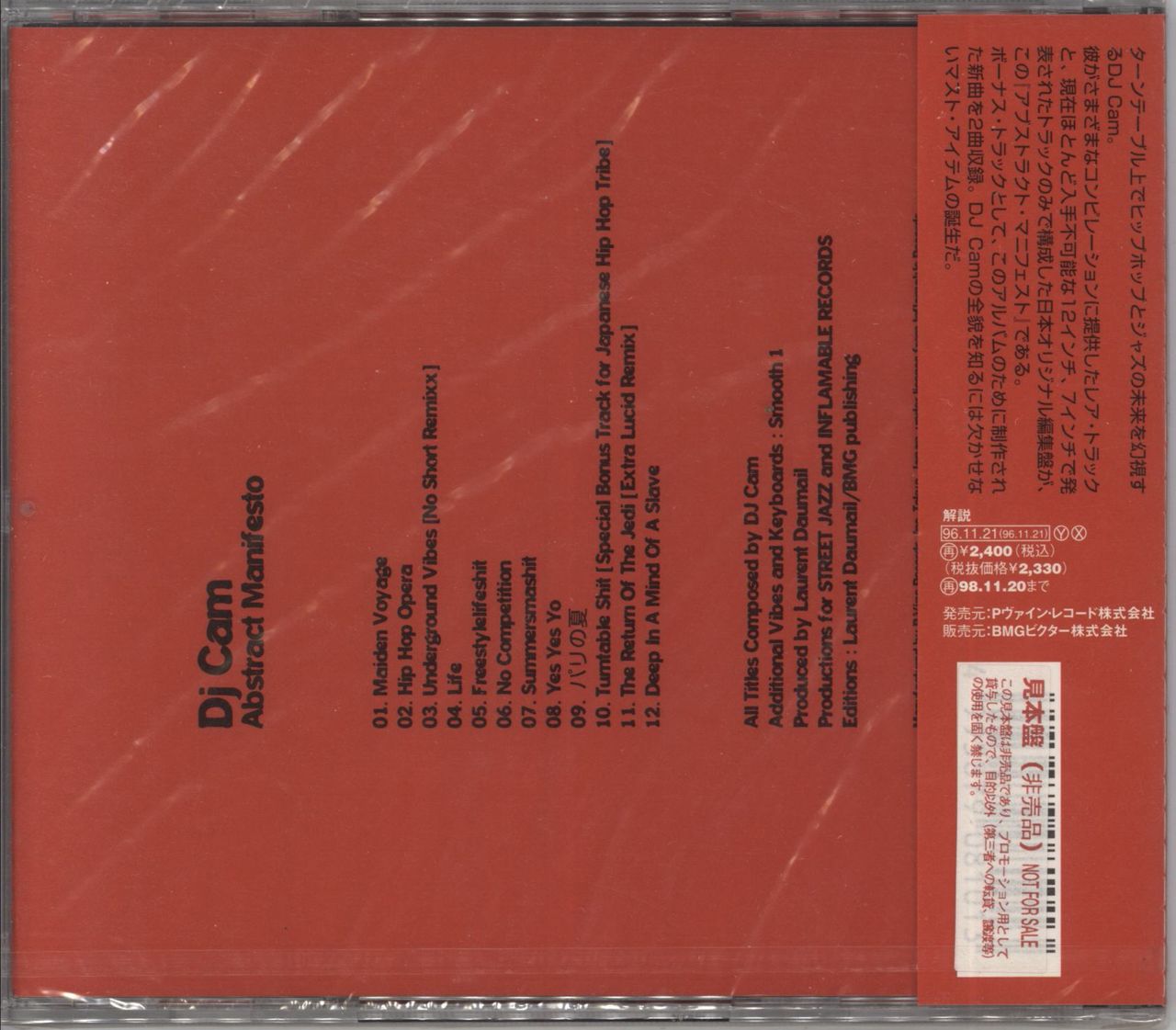 DJ Cam Abstract Manifesto - Sealed Japanese CD album