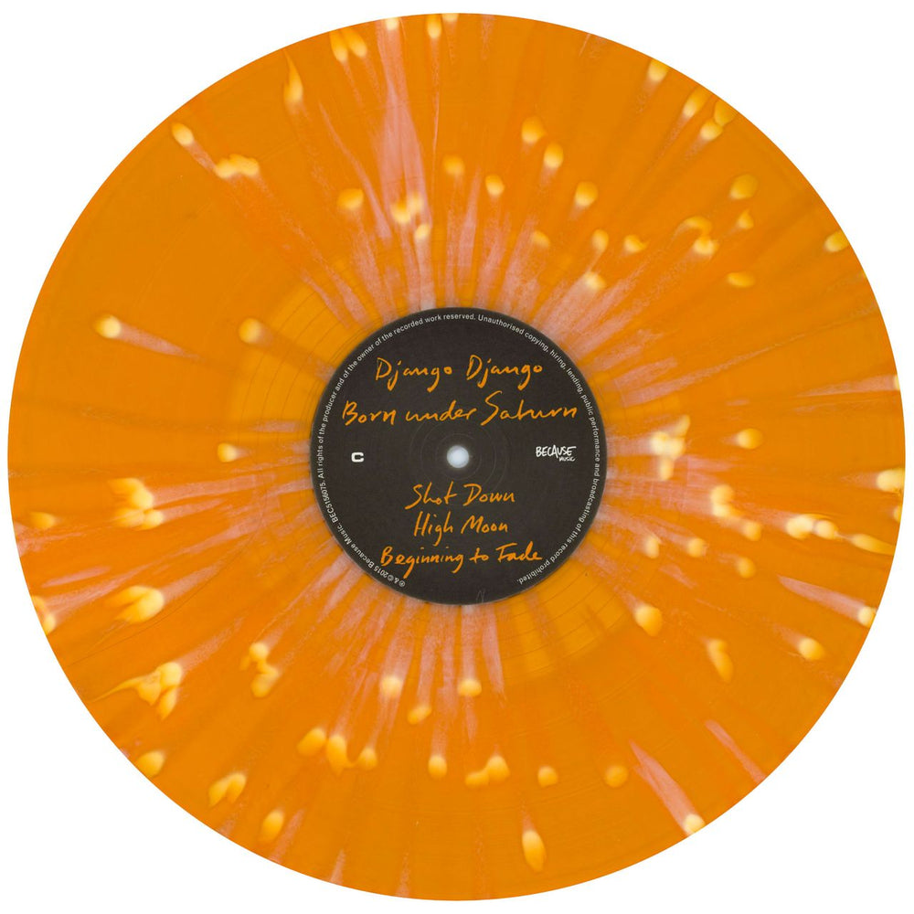 Django Django Born Under Saturn - Orange & White Vinyl + Two CDs UK 2-LP vinyl record set (Double LP Album)