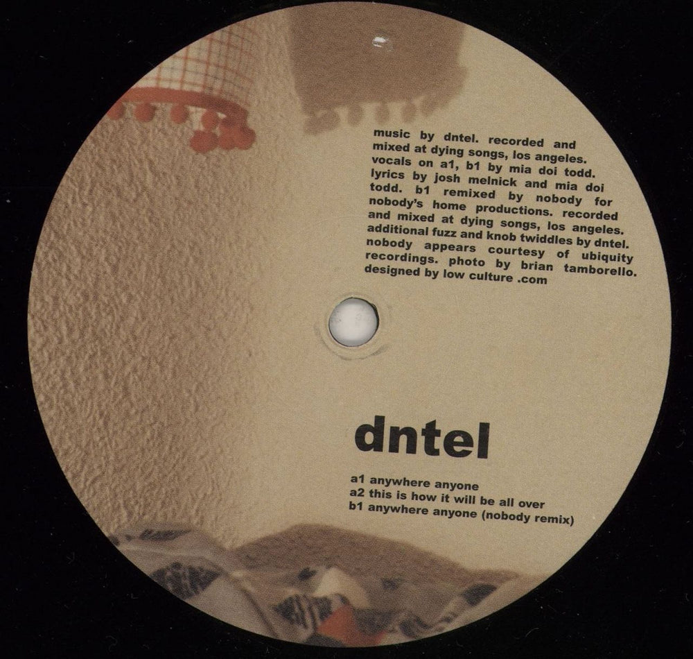 Dntel Anywhere Anyone US 12" vinyl single (12 inch record / Maxi-single) 23612AN761355