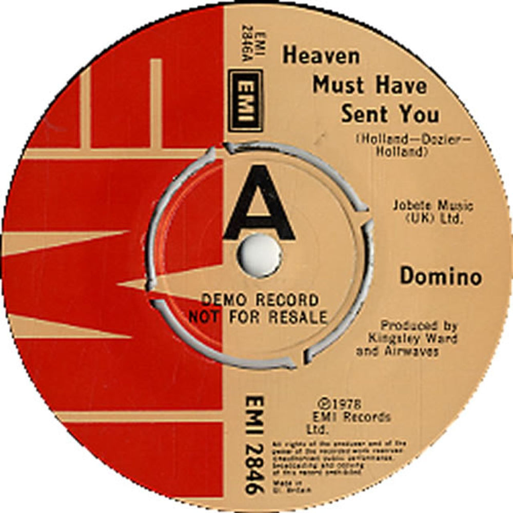 Domino Heaven Must Have Sent You UK Promo 7" vinyl single (7 inch record / 45) F6M07HE617717