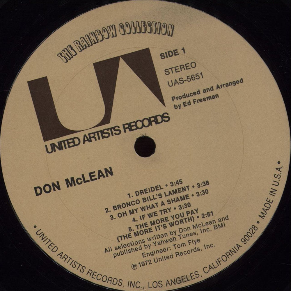 Don McLean Don McLean US vinyl LP album (LP record) DNMLPDO672437