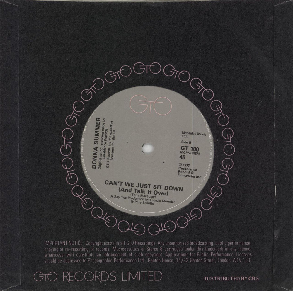 Donna Summer I Feel Love - solid UK 7" vinyl single (7 inch record / 45)