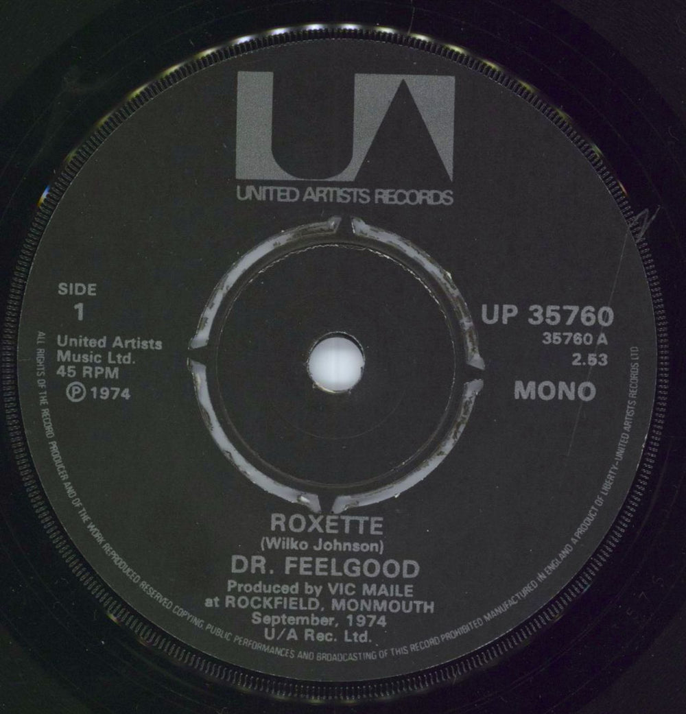 Dr Feelgood Roxette UK 7" vinyl single (7 inch record / 45) UP35760