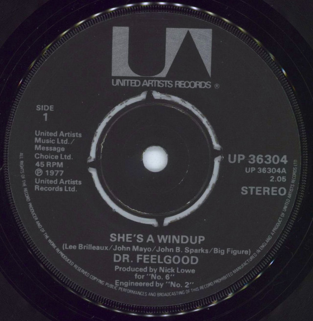 Dr Feelgood She's A Windup UK 7" vinyl single (7 inch record / 45) UP36304