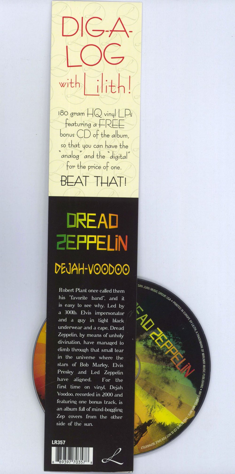 Dread Zeppelin Dejah-Voodoo - 180 Gram Vinyl + CD UK vinyl LP album (LP record)