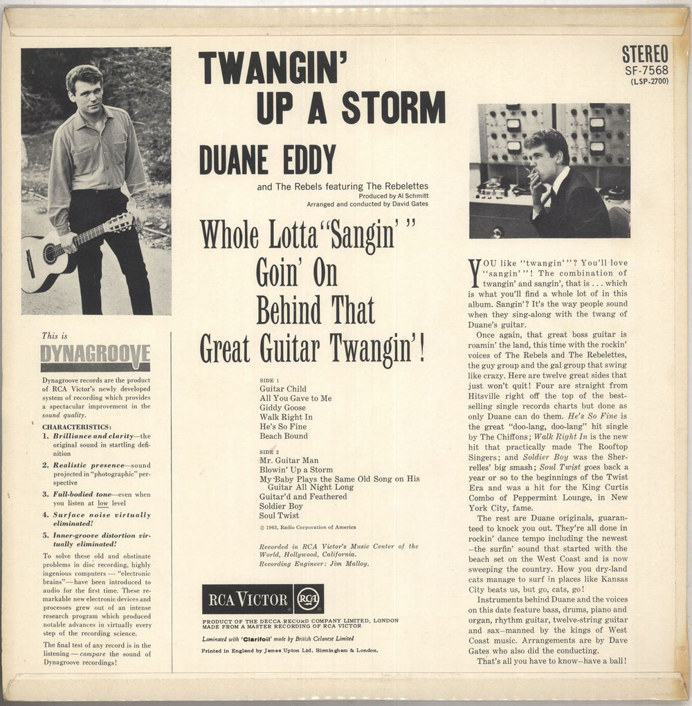Duane Eddy Twangin' Up A Storm UK vinyl LP album (LP record) DUALPTW741137