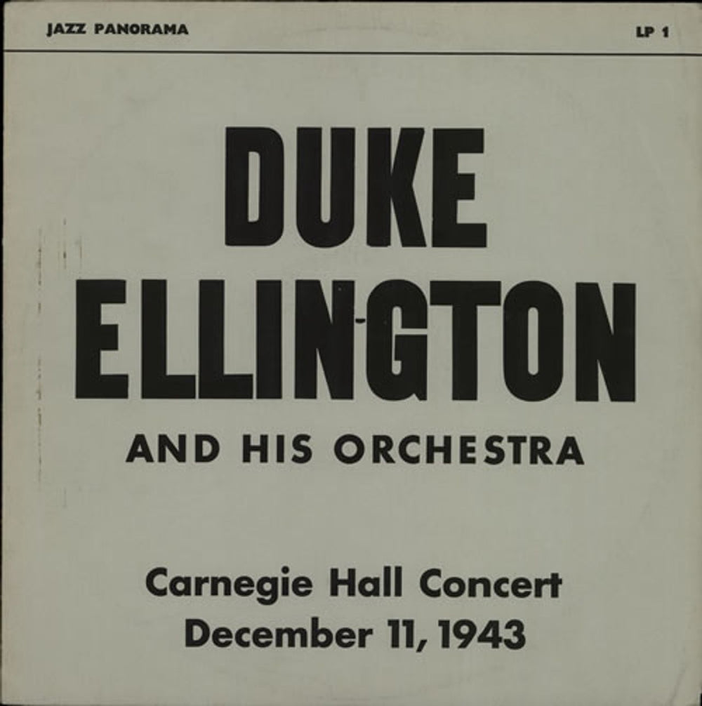 Duke Ellington Carnegie Hall Concert, December 11, 1943 Swedish vinyl LP album (LP record) LP1