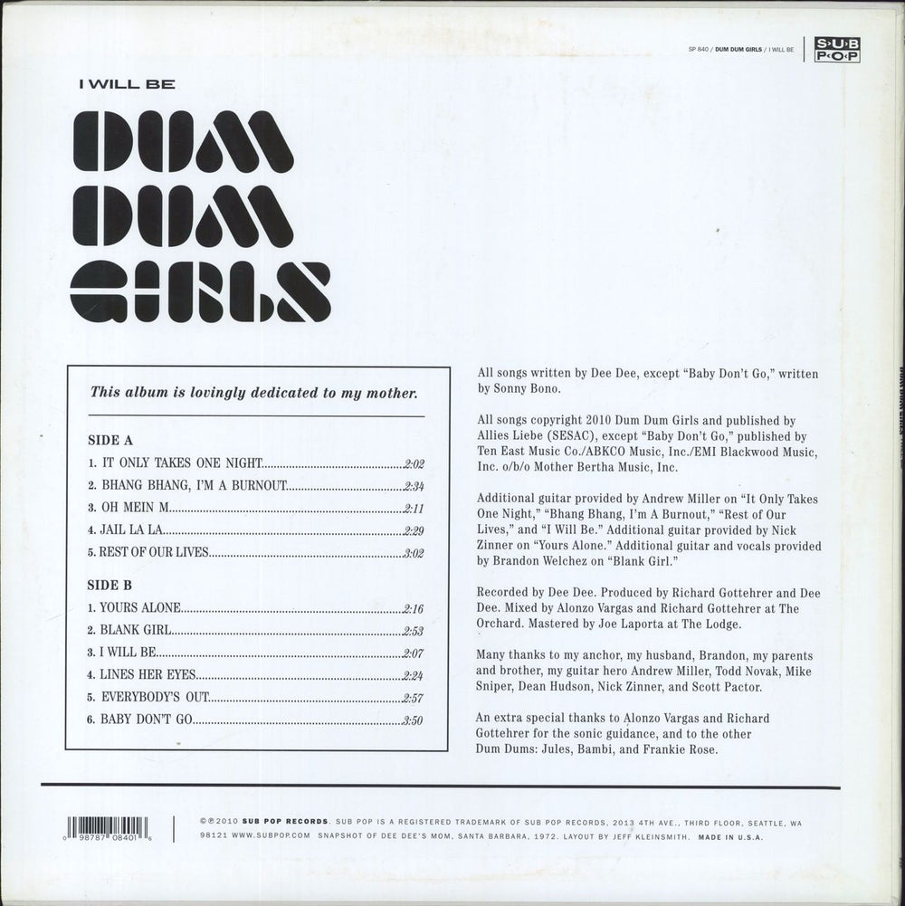 Dum Dum Girls I Will Be - Red & Black Marbled vinyl US vinyl LP album (LP record) 098787084016