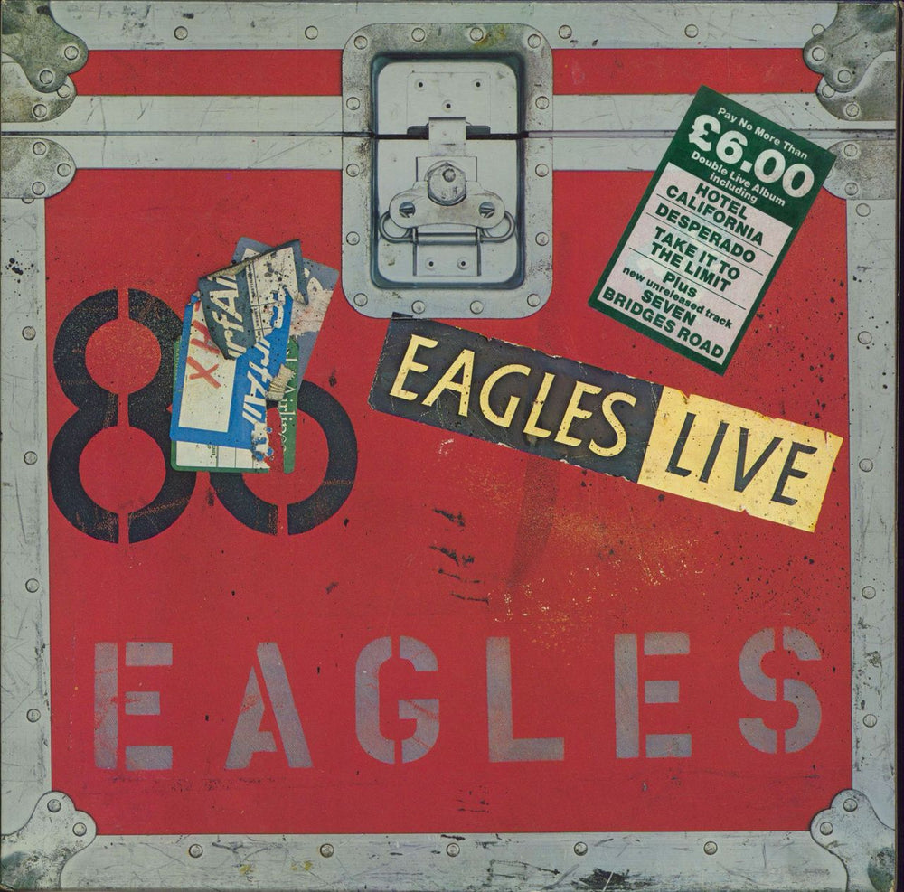 Eagles Eagles Live - Stickered Sleeve + Poster UK 2-LP vinyl record set (Double LP Album) K62032