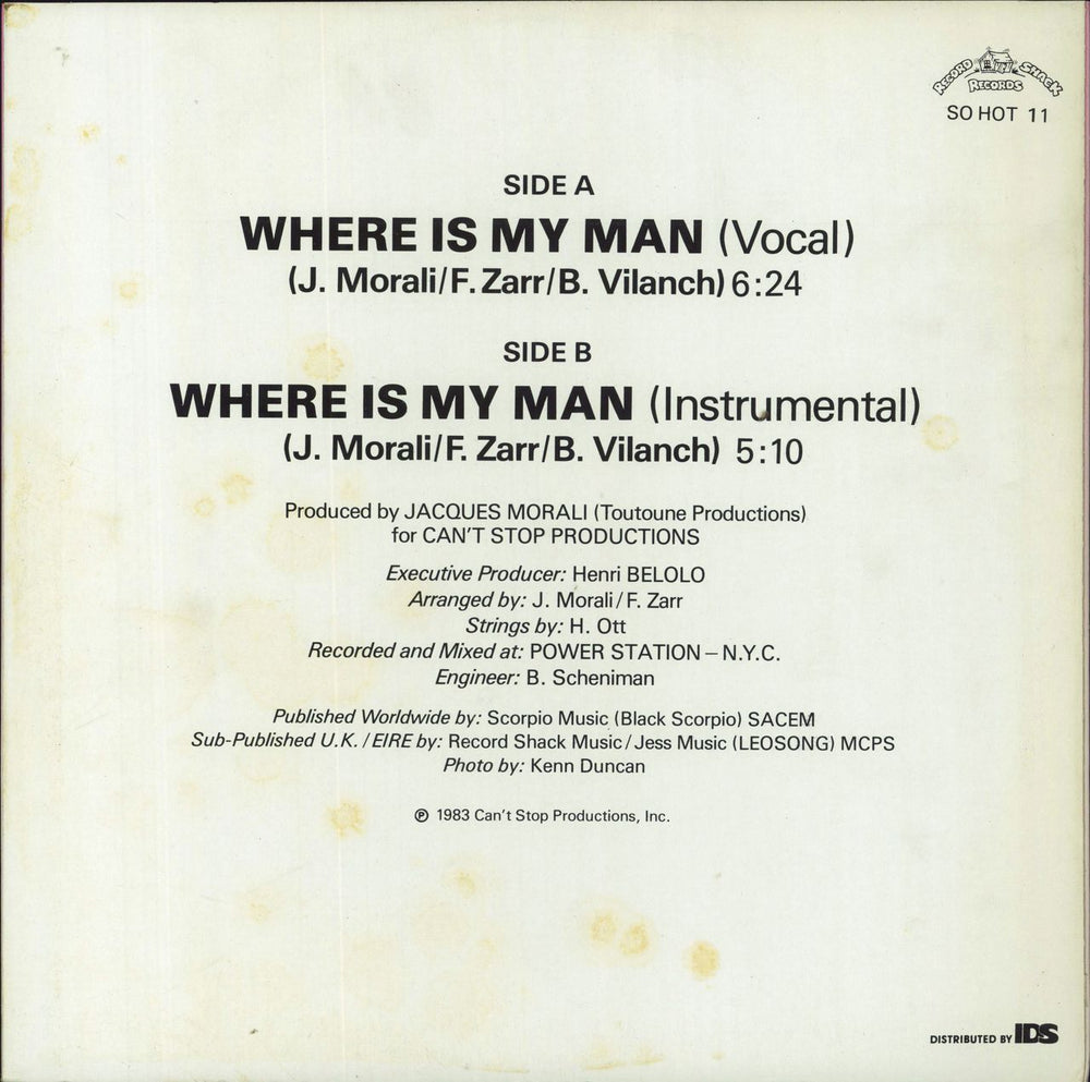 Eartha Kitt Where Is My Man UK 12" vinyl single (12 inch record / Maxi-single)