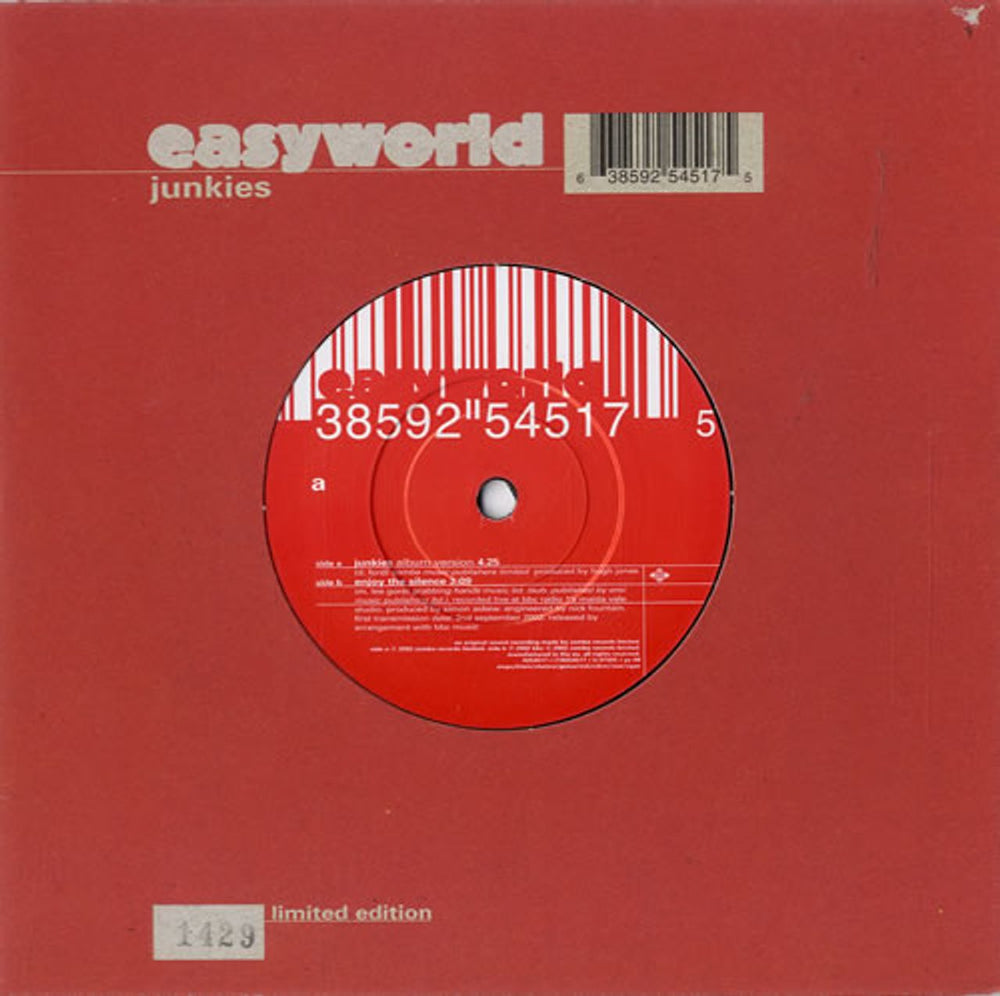 Easyworld Junkies UK 7" vinyl single (7 inch record / 45) 9254517