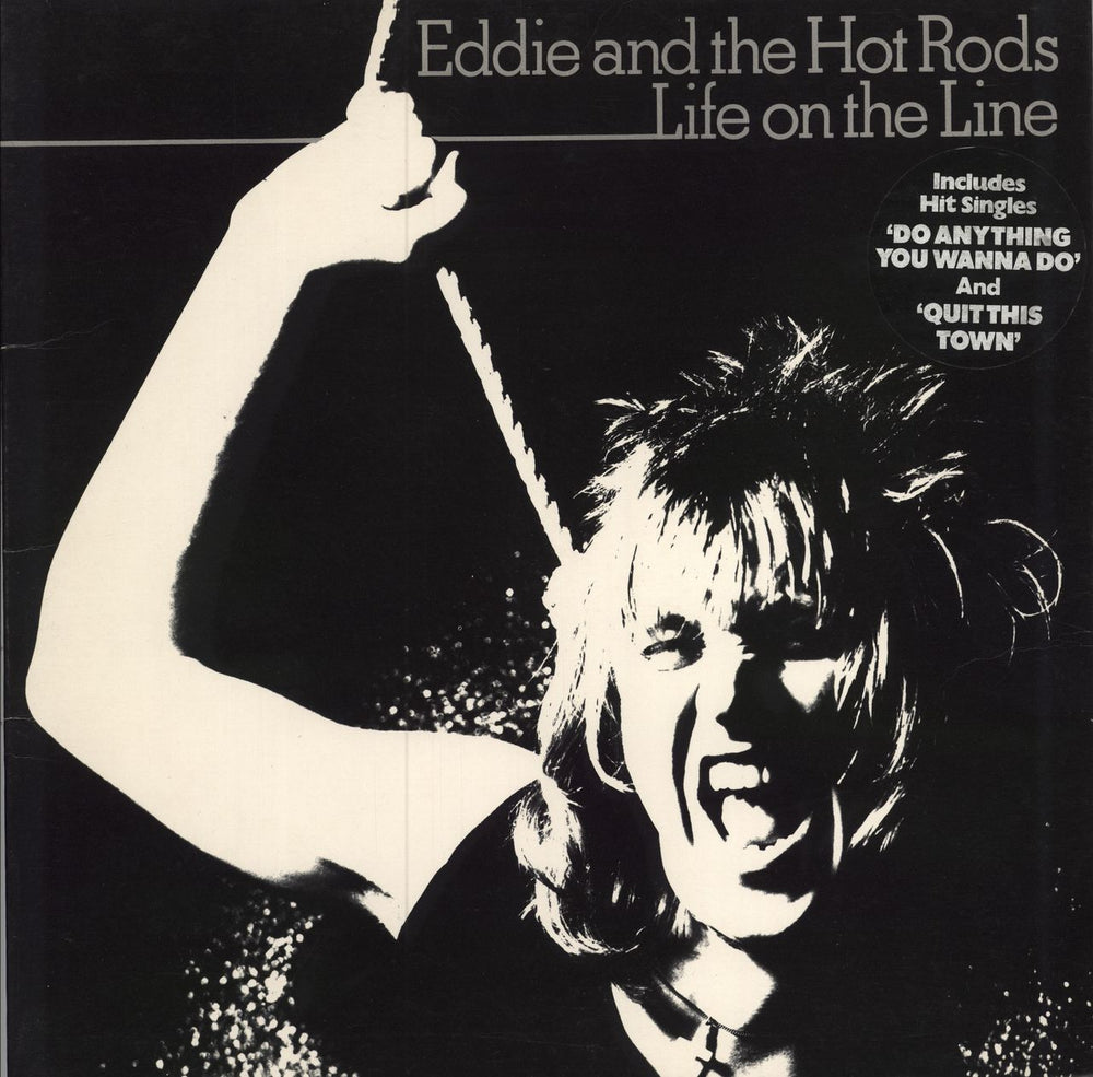 Eddie And The Hot Rods Life On The Line - Stickered sleeve + insert UK vinyl LP album (LP record) ILPS9509