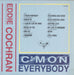 Eddie Cochran C'mon Everybody Belgian vinyl LP album (LP record)